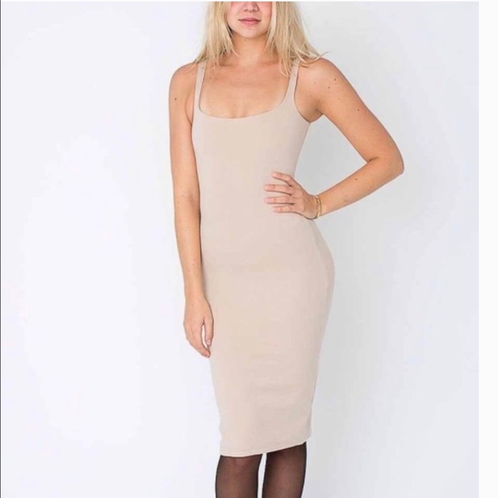 American Apparel Tan body con dress